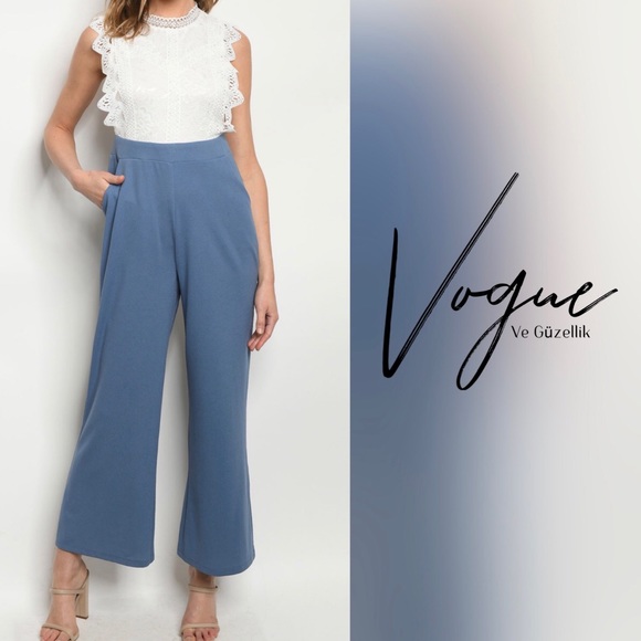 White Blue Jumpsuit - Picture 1 of 1